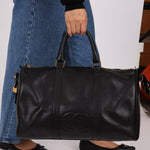 Chanel 1996 Black Caviar Boston Weekender Duffel Bag - FashioNica