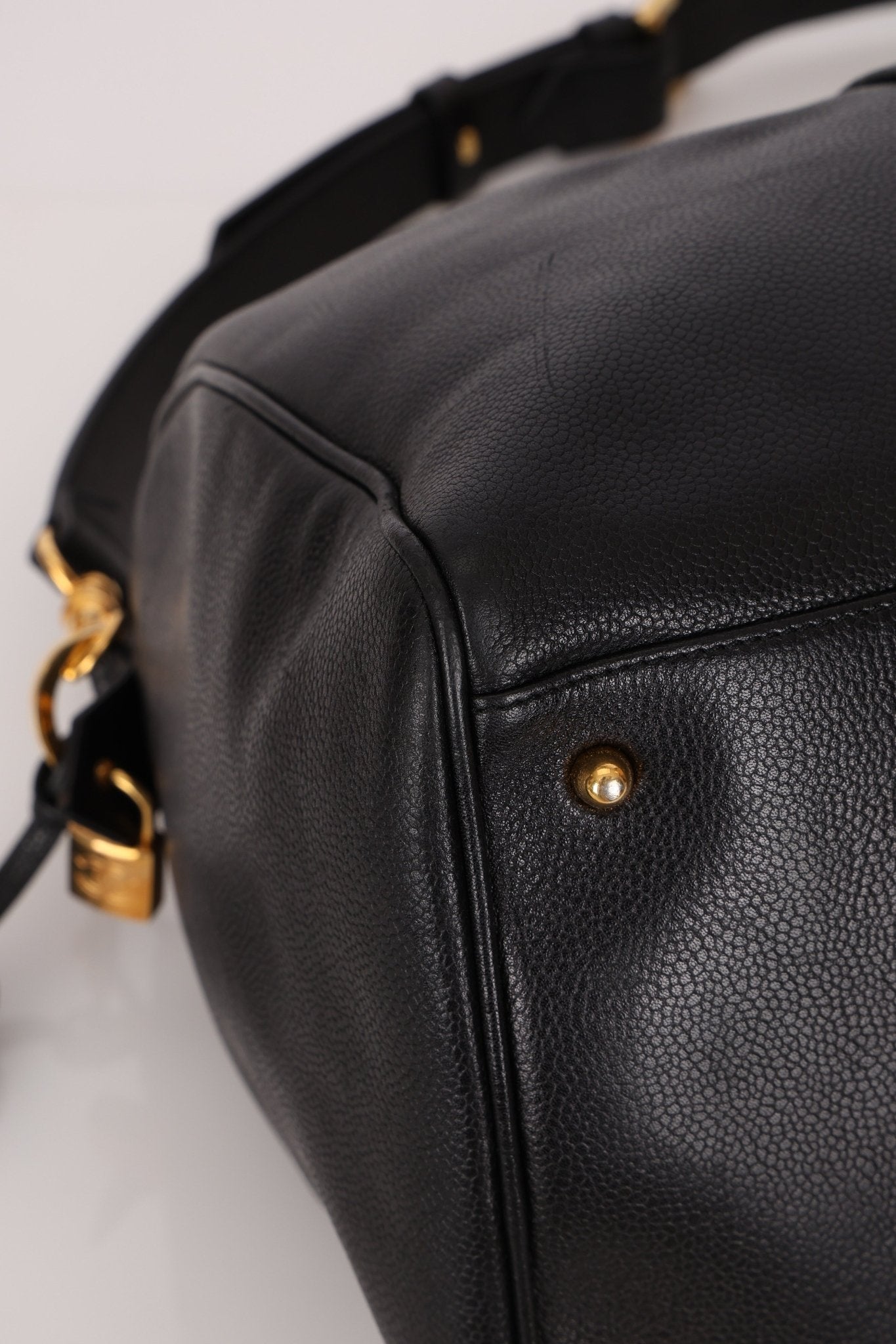 Chanel 1996 Black Caviar Boston Weekender Duffel Bag - FashioNica