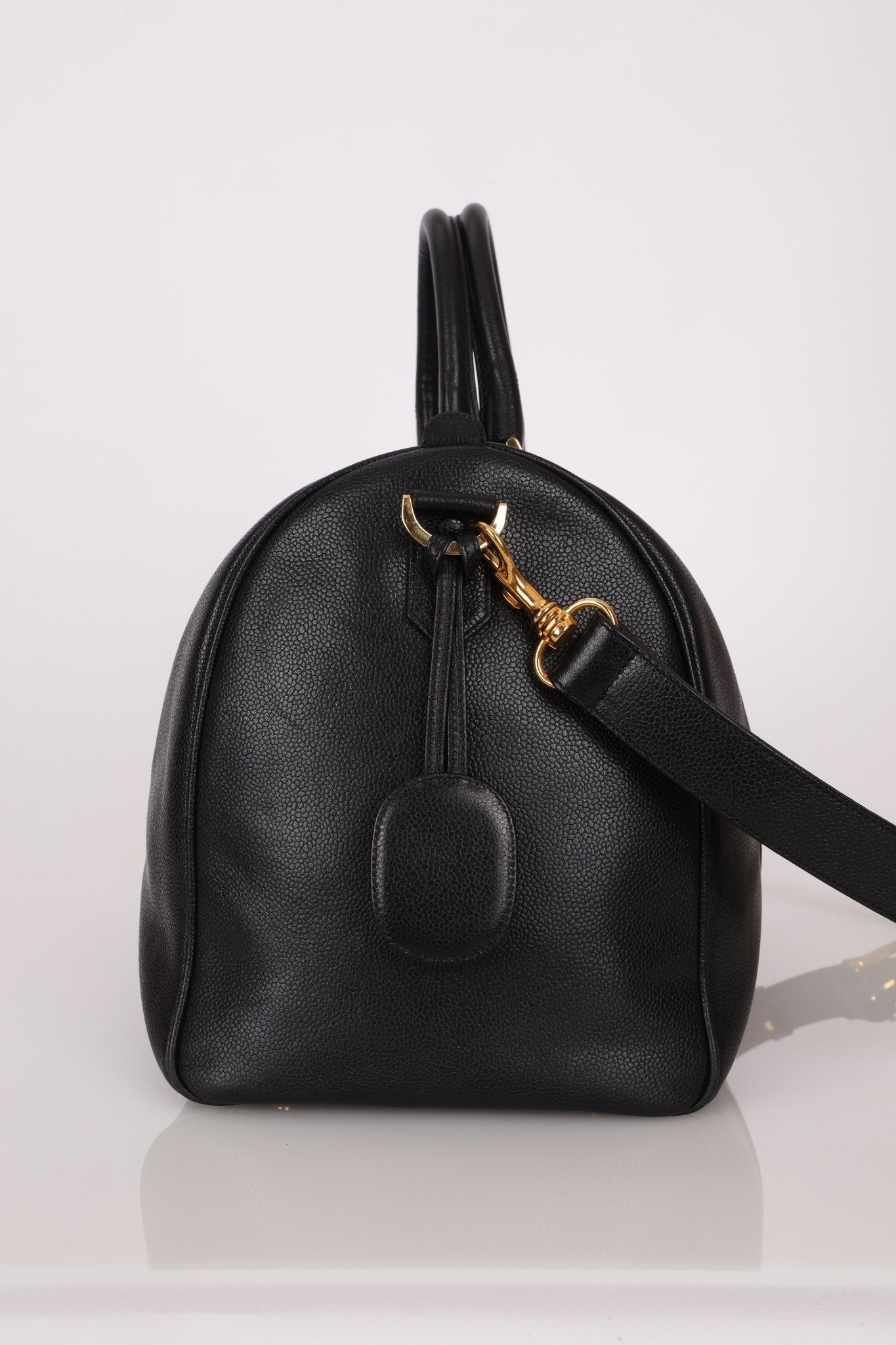 Chanel 1996 Black Caviar Boston Weekender Duffel Bag - FashioNica