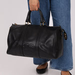 Chanel 1996 Black Caviar Boston Weekender Duffel Bag - FashioNica