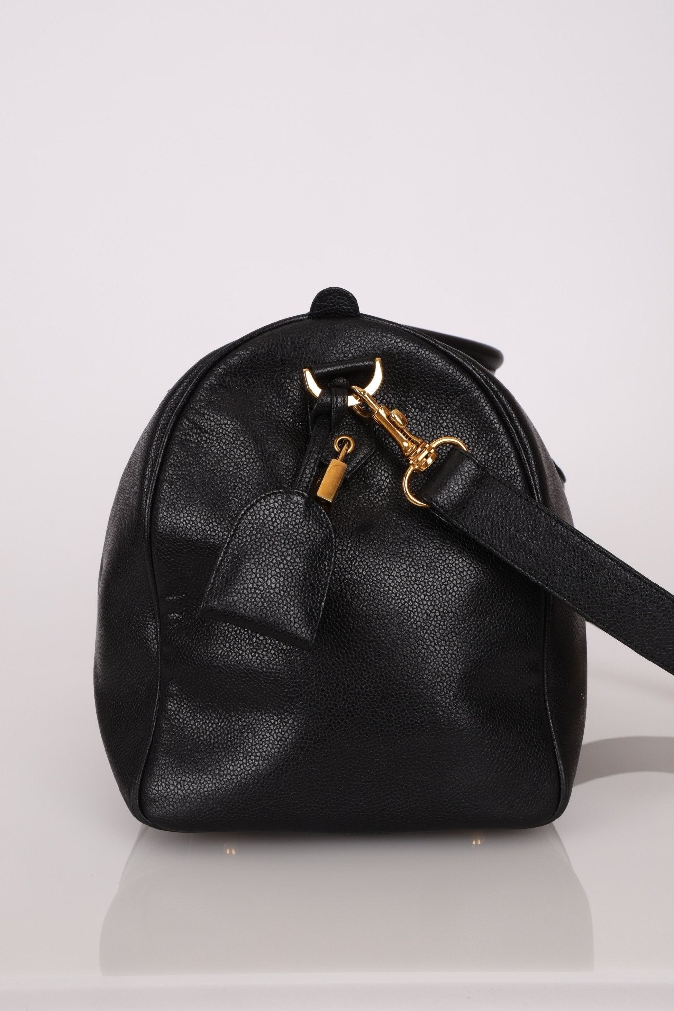 Chanel 1996 Black Caviar Boston Weekender Duffel Bag - FashioNica