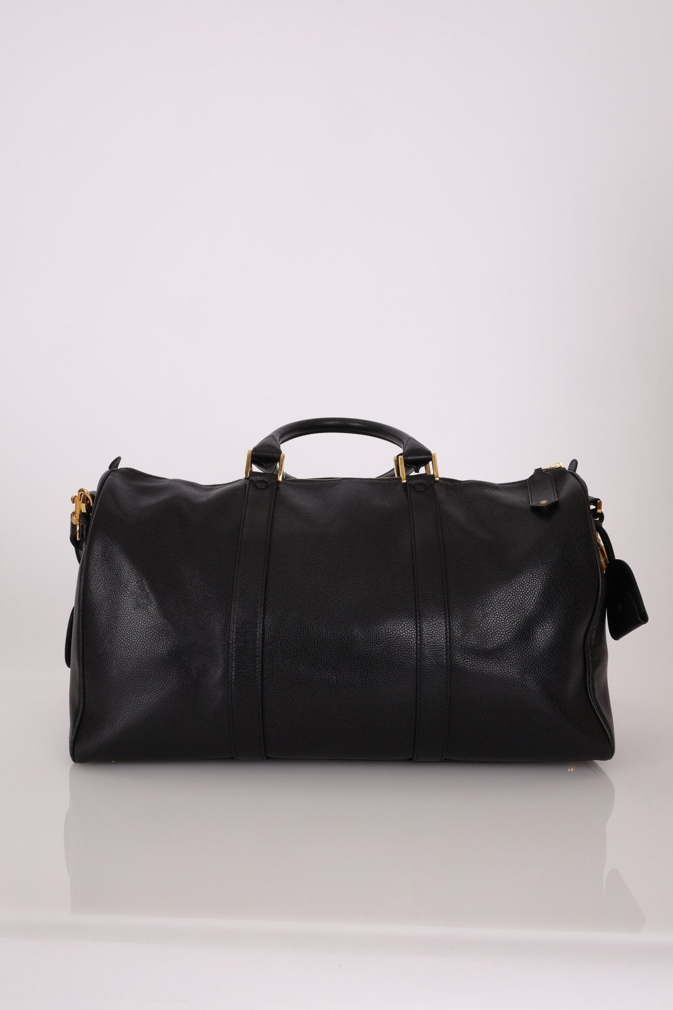 Chanel 1996 Black Caviar Boston Weekender Duffel Bag - FashioNica