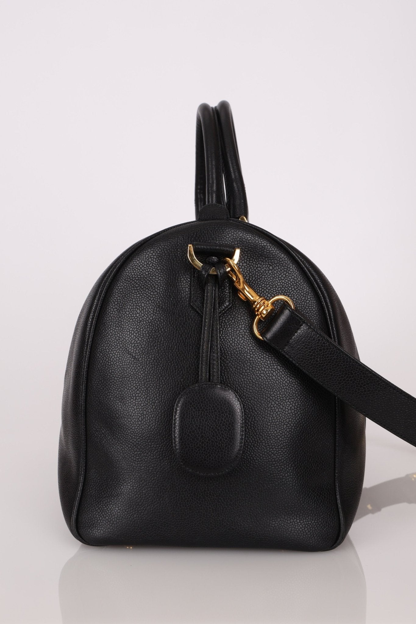 Chanel 1996 Black Caviar Boston Weekender Duffel Bag - FashioNica