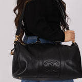 Chanel 1996 Black Caviar Boston Weekender Duffel Bag - FashioNica