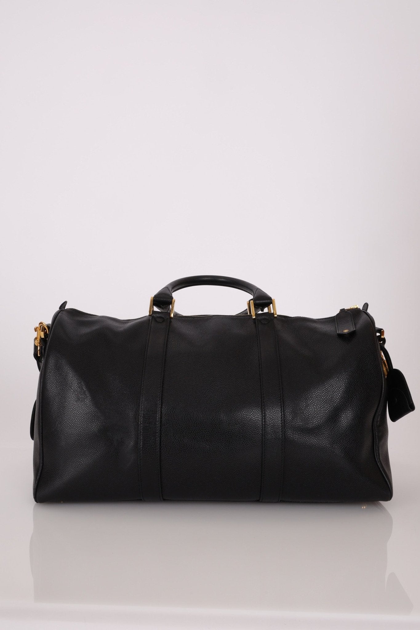 Chanel 1996 Black Caviar Boston Weekender Duffel Bag - FashioNica