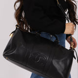 Chanel 1996 Black Caviar Boston Weekender Duffel Bag - FashioNica