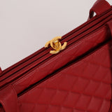 Chanel 1996 Bordeaux Caviar Turnlock Kisslock Tote - FashioNica
