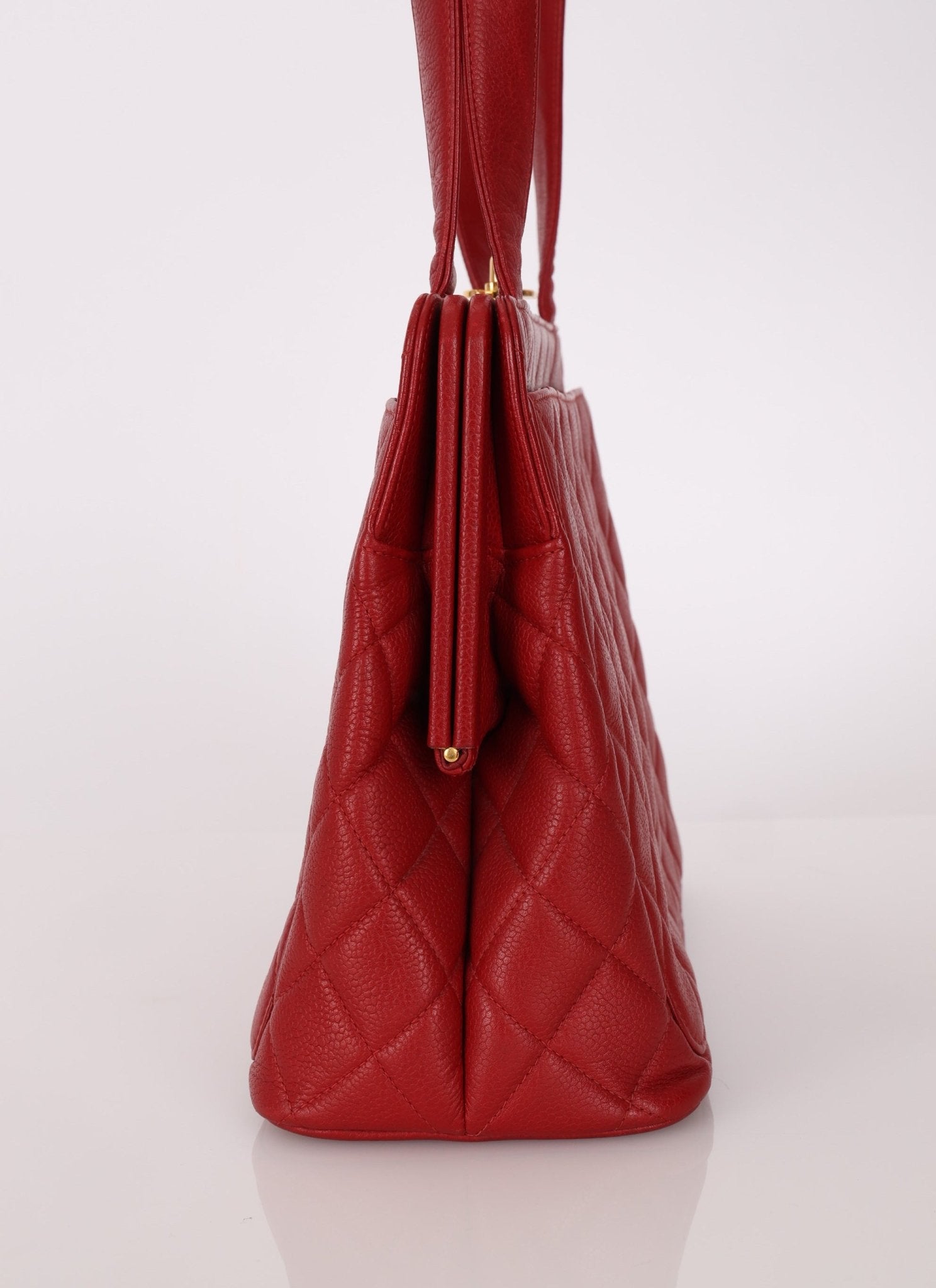 Chanel 1996 Bordeaux Caviar Turnlock Kisslock Tote - FashioNica