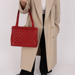 Chanel 1996 Bordeaux Caviar Turnlock Kisslock Tote - FashioNica