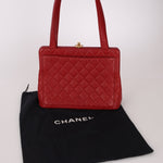Chanel 1996 Bordeaux Caviar Turnlock Kisslock Tote - FashioNica
