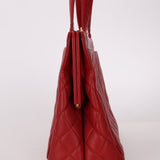 Chanel 1996 Bordeaux Caviar Turnlock Kisslock Tote - FashioNica