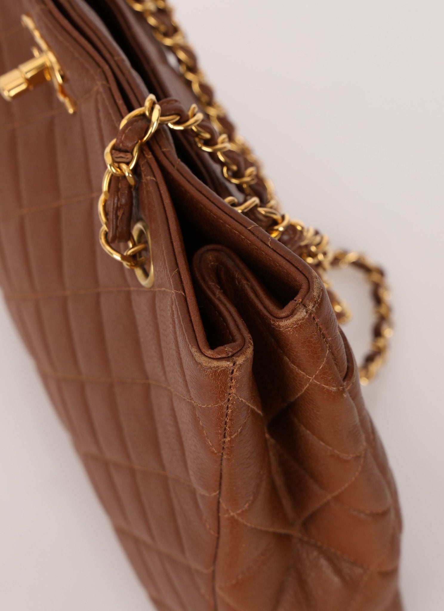 Chanel 1996 Brown Caviar Turnlock Tote - FashioNica