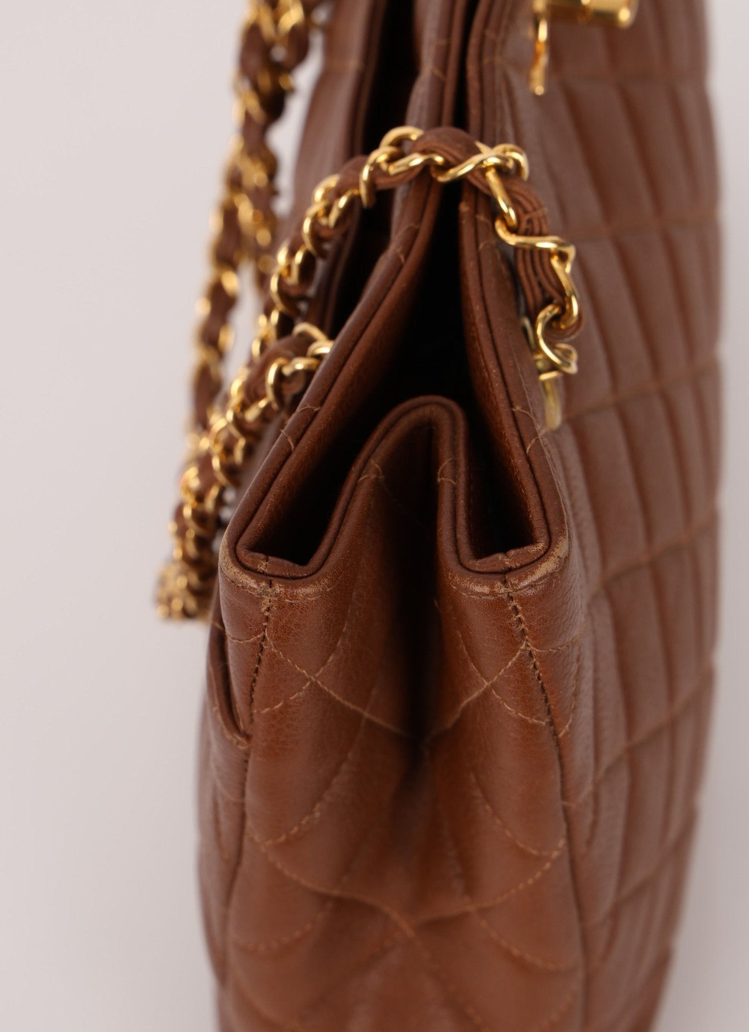 Chanel 1996 Brown Caviar Turnlock Tote - FashioNica