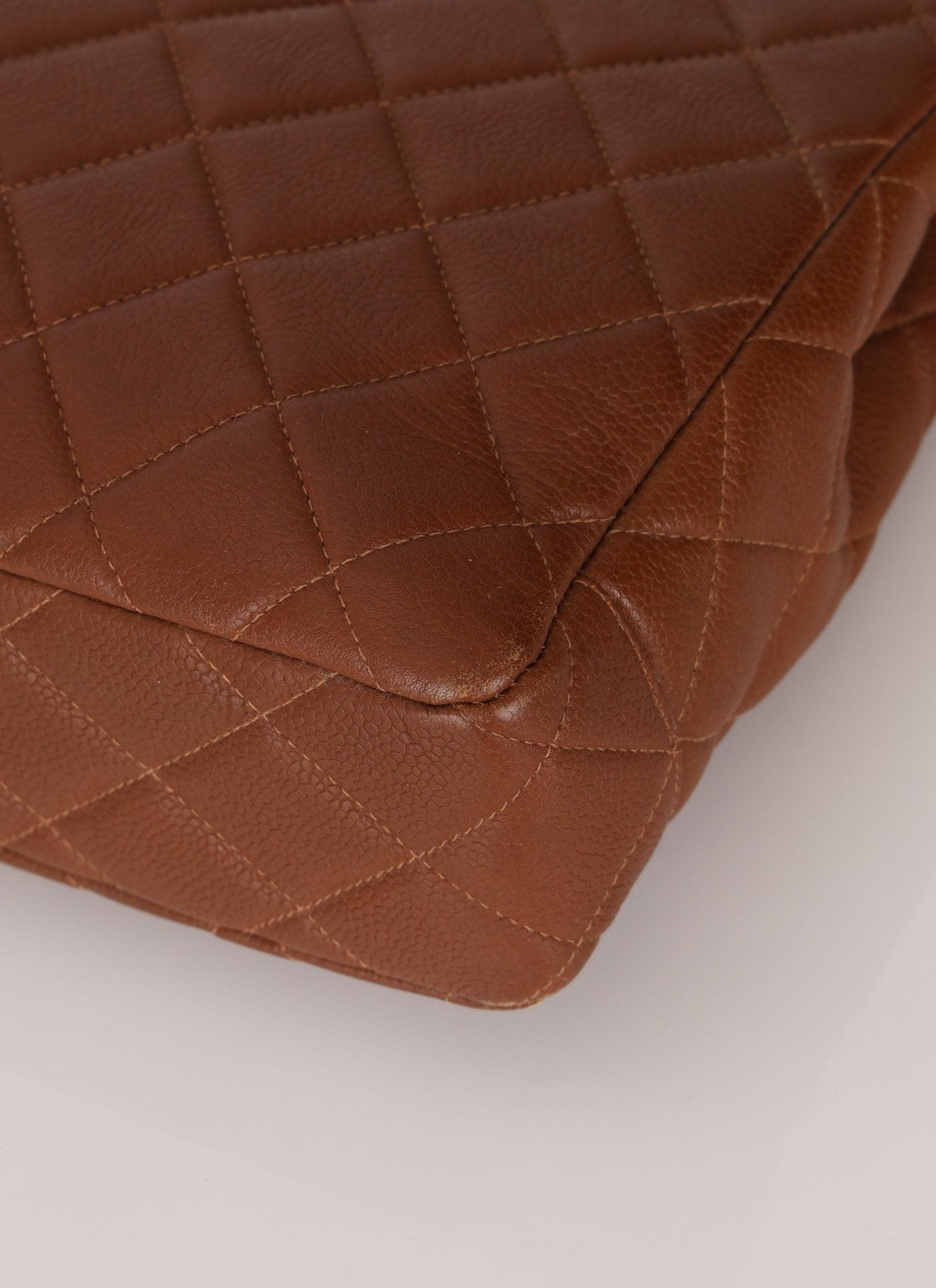 Chanel 1996 Brown Caviar Turnlock Tote - FashioNica