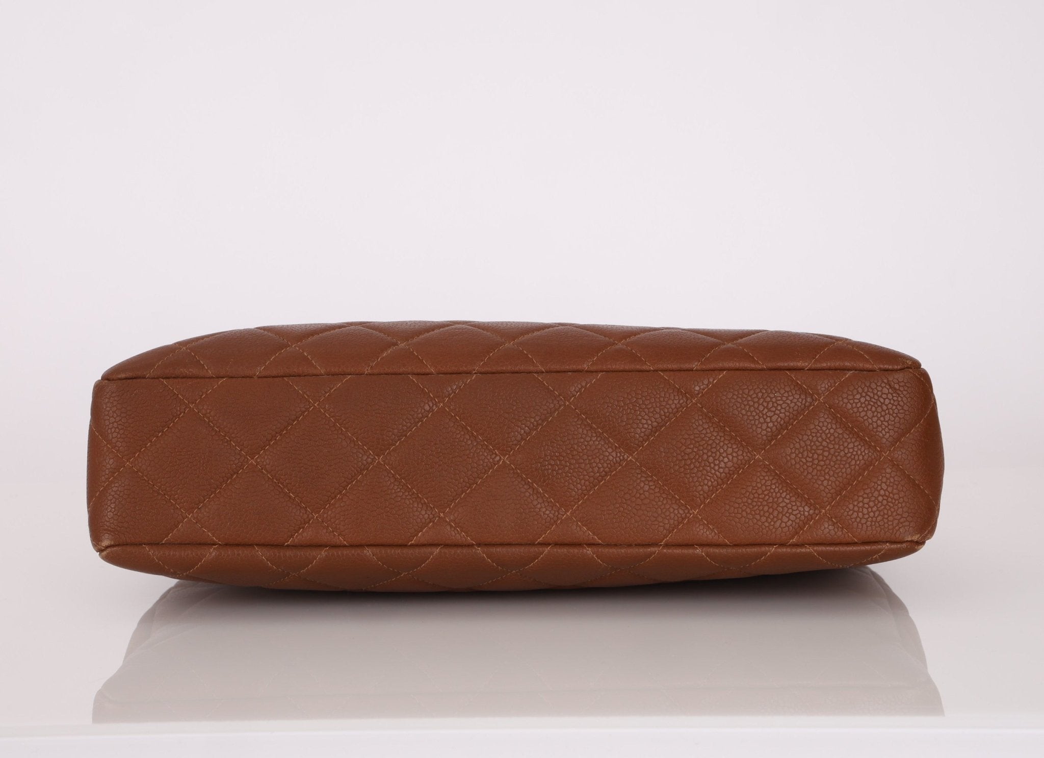 Chanel 1996 Brown Caviar Turnlock Tote - FashioNica