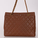 Chanel 1996 Brown Caviar Turnlock Tote - FashioNica