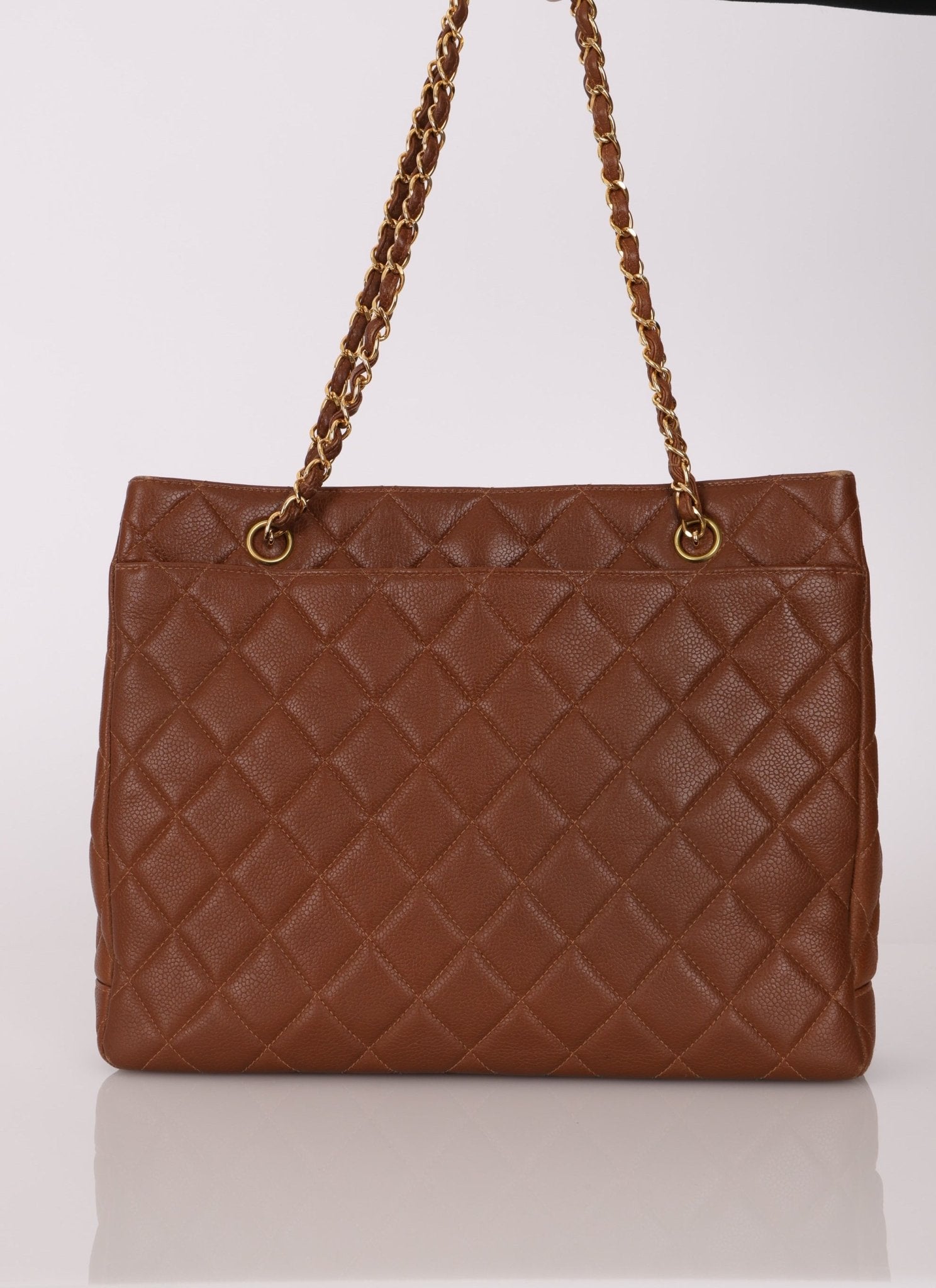 Chanel 1996 Brown Caviar Turnlock Tote - FashioNica