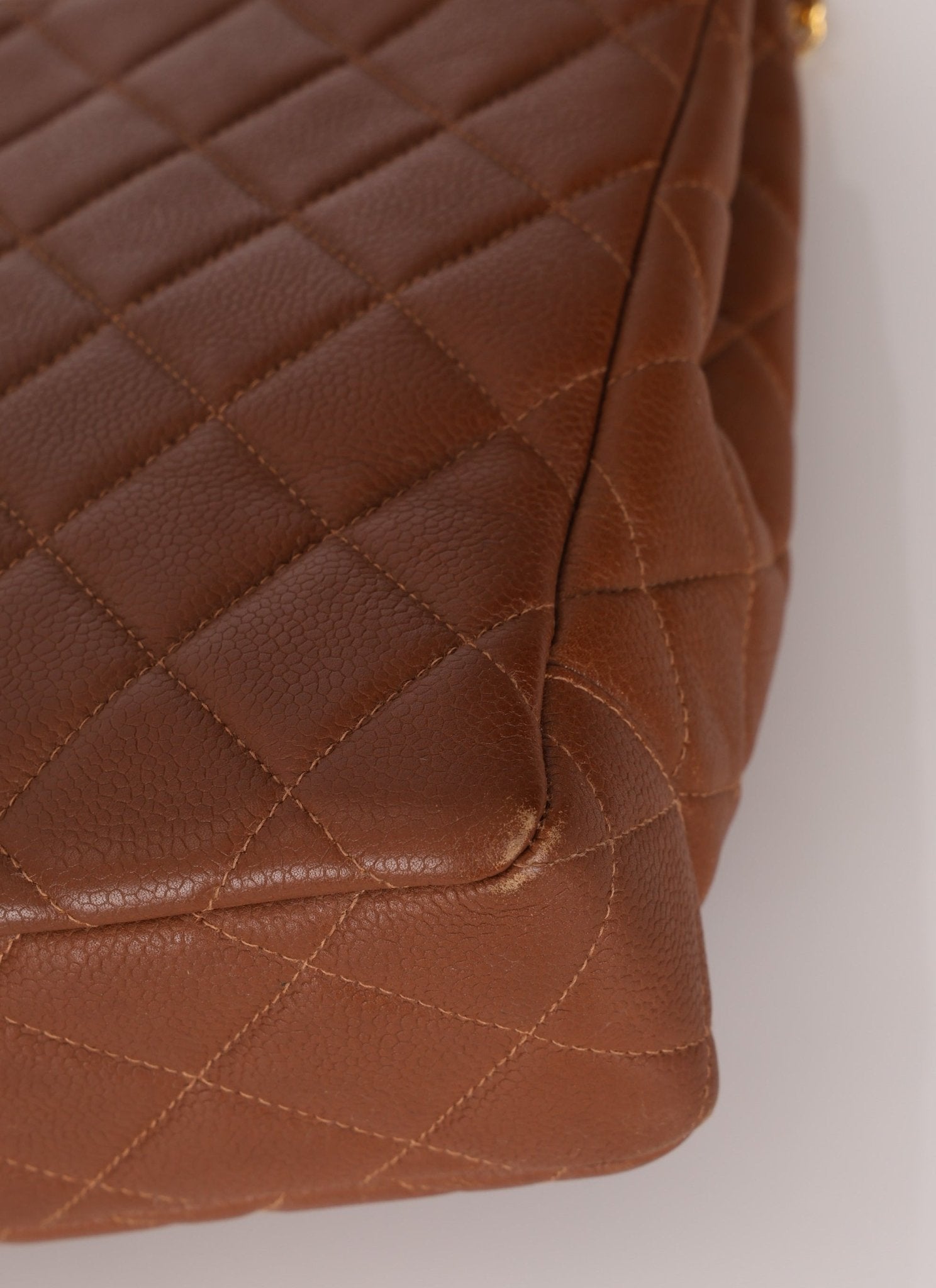 Chanel 1996 Brown Caviar Turnlock Tote - FashioNica