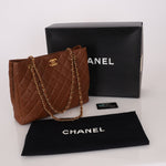 Chanel 1996 Brown Caviar Turnlock Tote - FashioNica