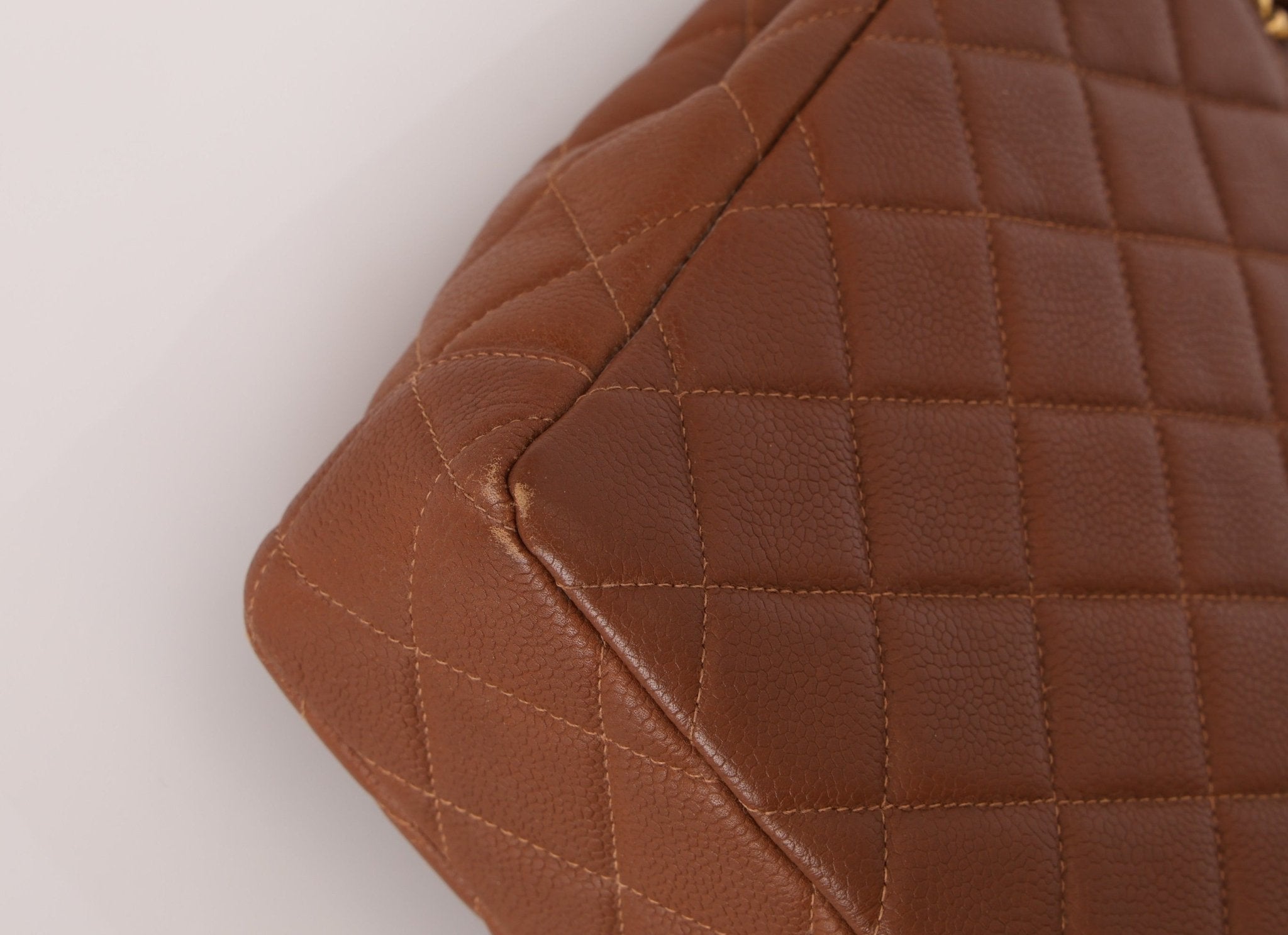 Chanel 1996 Brown Caviar Turnlock Tote - FashioNica