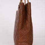 Chanel 1996 Brown Caviar Turnlock Tote - FashioNica