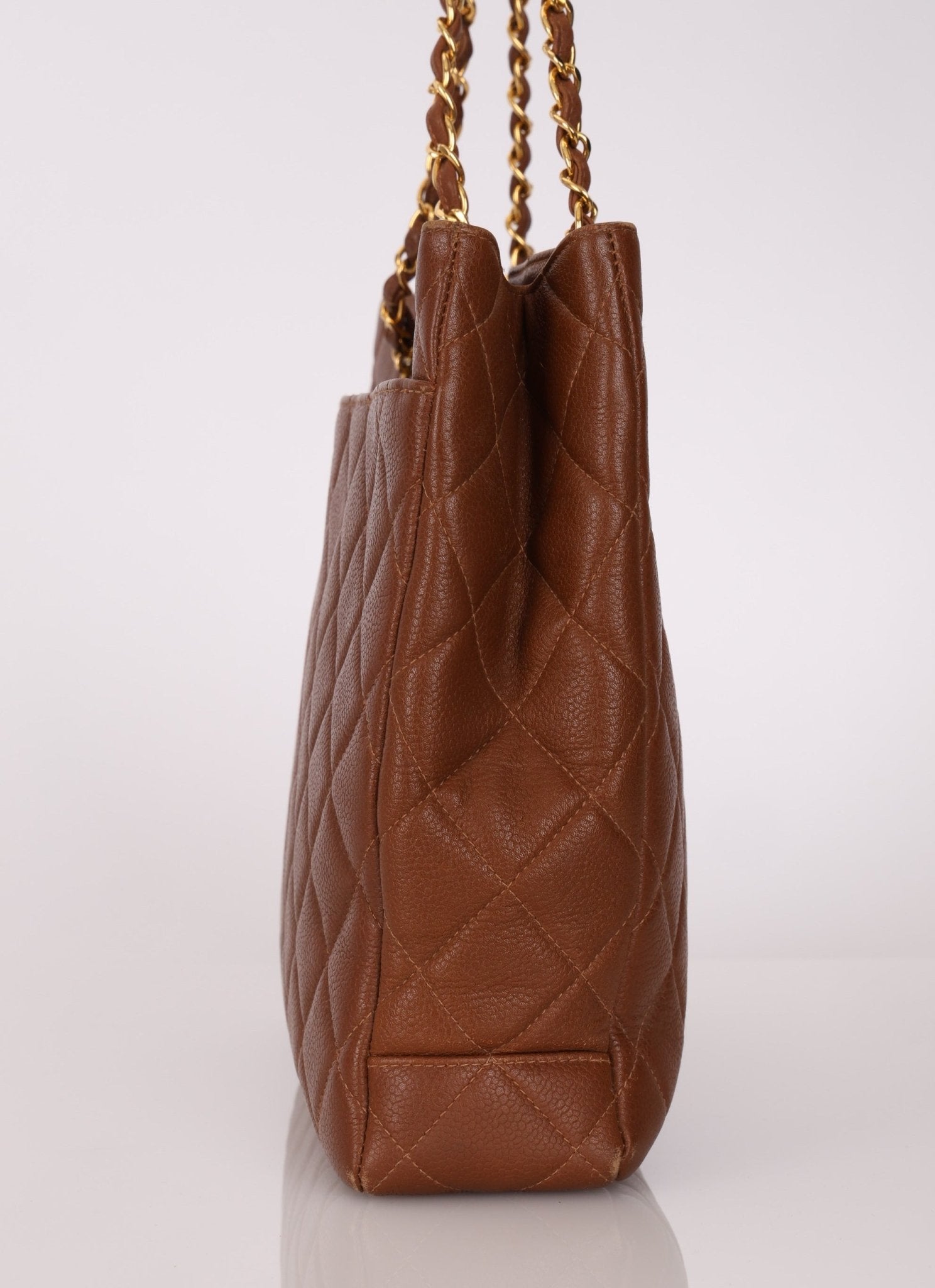 Chanel 1996 Brown Caviar Turnlock Tote - FashioNica