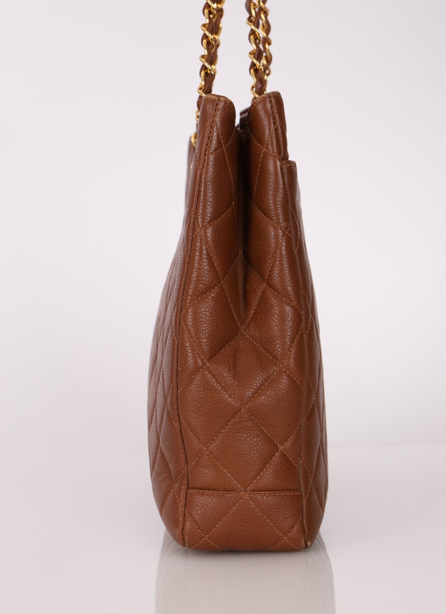 Chanel 1996 Brown Caviar Turnlock Tote - FashioNica