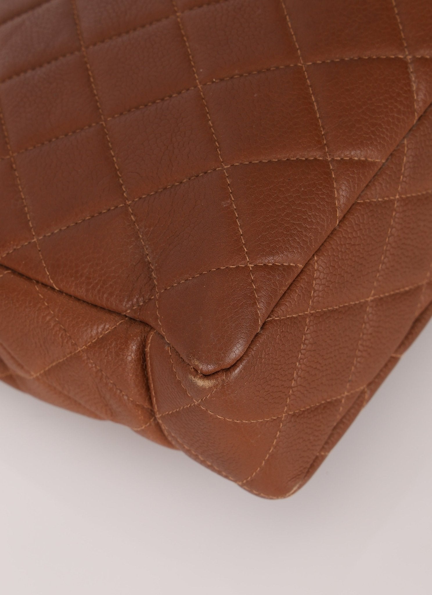 Chanel 1996 Brown Caviar Turnlock Tote - FashioNica