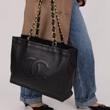 Chanel 1996 Calfskin Timeless Chunky Chain XL Tote 24K GP - FashioNica