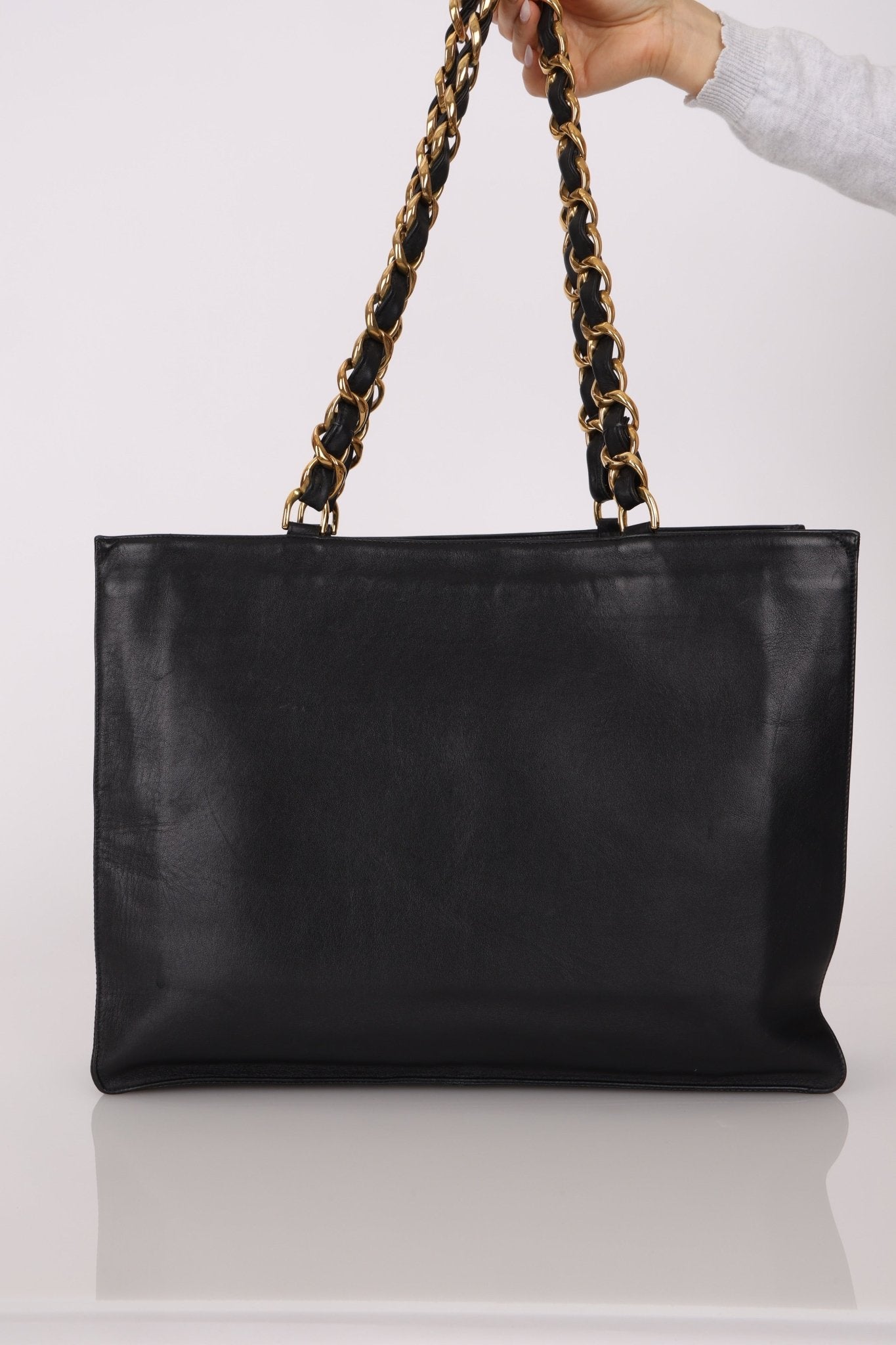 Chanel 1996 Calfskin Timeless Chunky Chain XL Tote 24K GP - FashioNica