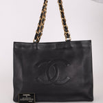 Chanel 1996 Calfskin Timeless Chunky Chain XL Tote 24K GP - FashioNica