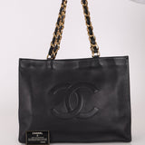 Chanel 1996 Calfskin Timeless Chunky Chain XL Tote 24K GP - FashioNica