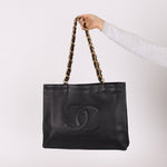 Chanel 1996 Calfskin Timeless Chunky Chain XL Tote 24K GP - FashioNica