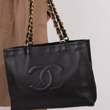 Chanel 1996 Calfskin Timeless Chunky Chain XL Tote 24K GP - FashioNica