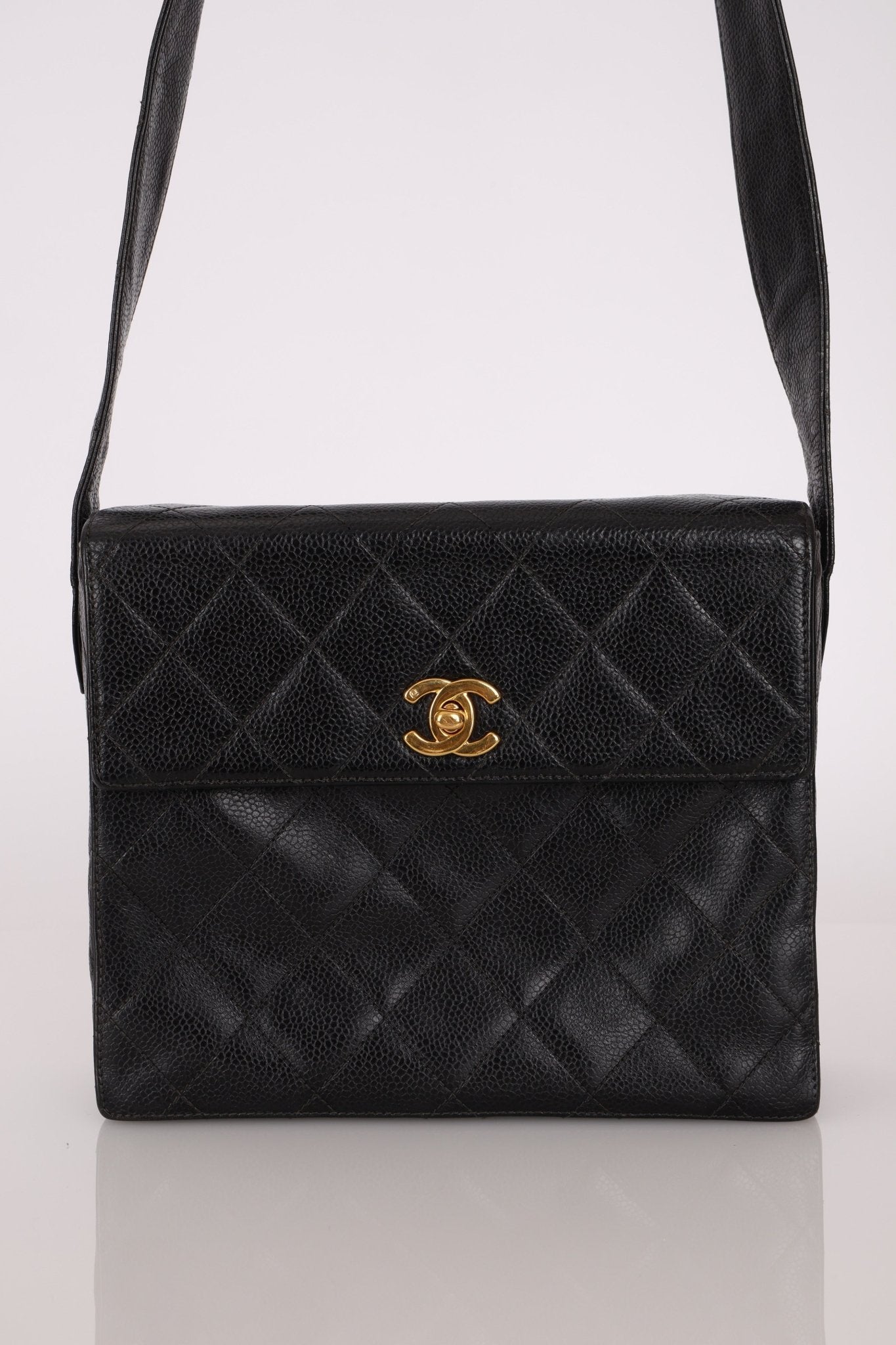 Chanel 1996 Caviar Box Flap Crossbody 24K GP - FashioNica