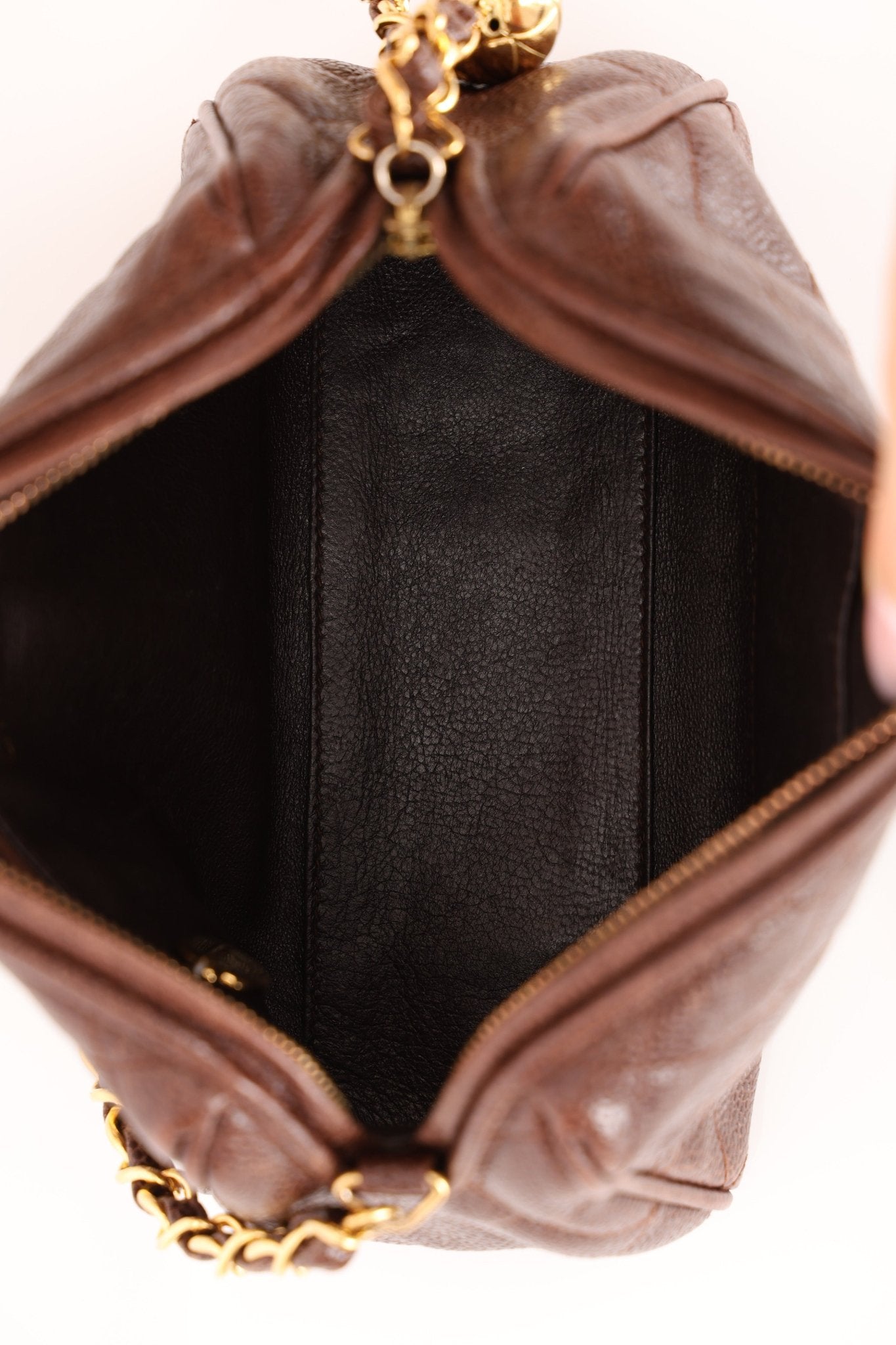 Chanel 1996 Caviar Chocolate Brown Timeless Camera Bag 24K GP - FashioNica