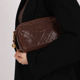 Chanel 1996 Caviar Chocolate Brown Timeless Camera Bag 24K GP - FashioNica