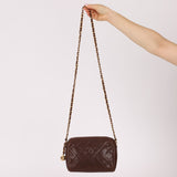 Chanel 1996 Caviar Chocolate Brown Timeless Camera Bag 24K GP - FashioNica
