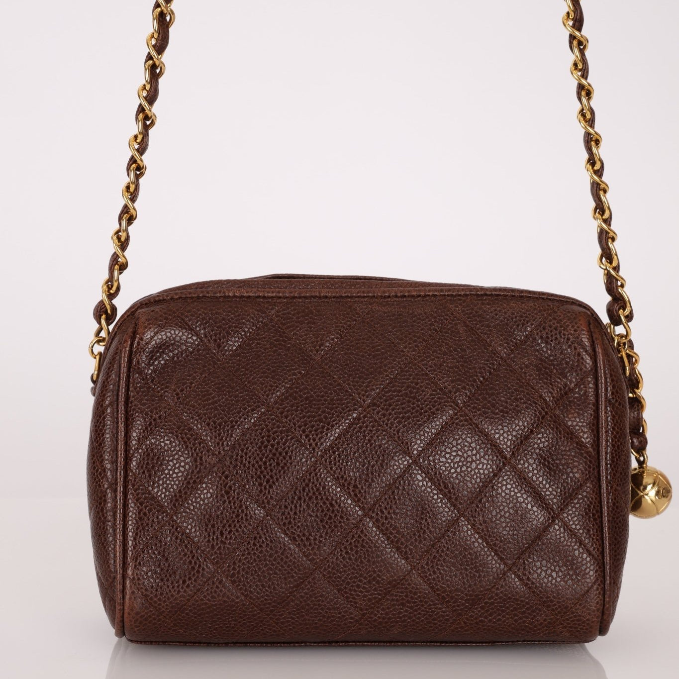 Chanel 1996 Caviar Chocolate Brown Timeless Camera Bag 24K GP - FashioNica
