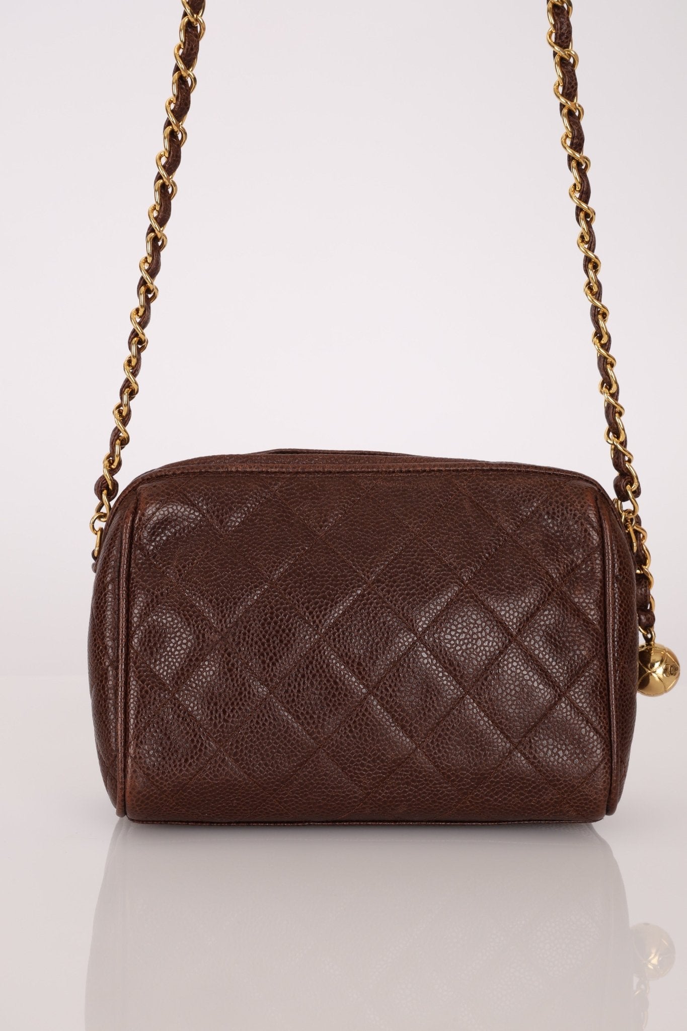 Chanel 1996 Caviar Chocolate Brown Timeless Camera Bag 24K GP - FashioNica