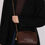 Chanel 1996 Caviar Chocolate Brown Timeless Camera Bag 24K GP - FashioNica