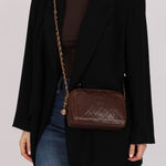 Chanel 1996 Caviar Chocolate Brown Timeless Camera Bag 24K GP - FashioNica