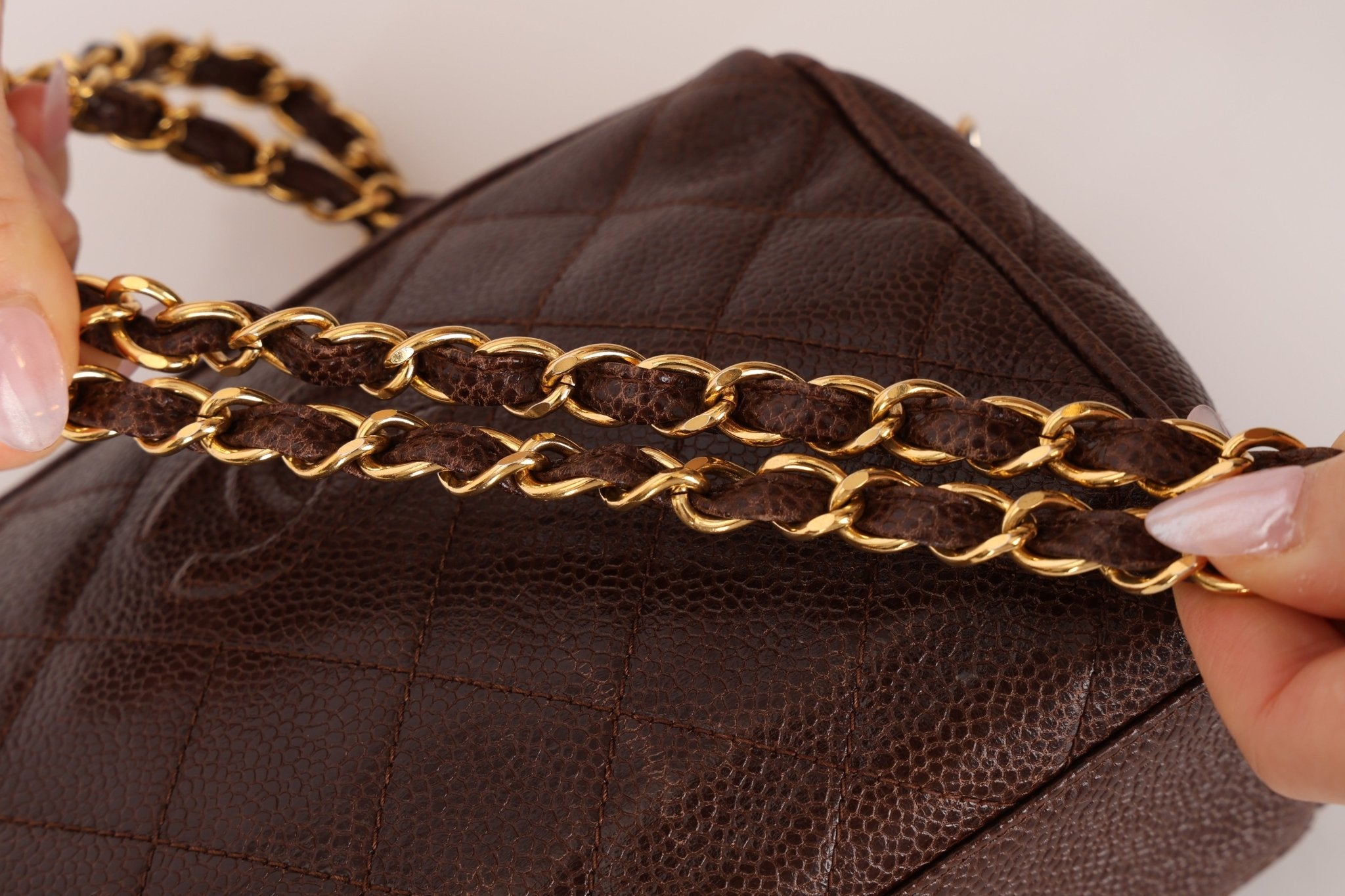 Chanel 1996 Caviar Chocolate Brown Timeless Camera Bag 24K GP - FashioNica