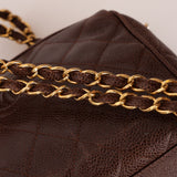Chanel 1996 Caviar Chocolate Brown Timeless Camera Bag 24K GP - FashioNica