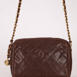 Chanel 1996 Caviar Chocolate Brown Timeless Camera Bag 24K GP - FashioNica