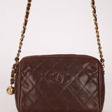 Chanel 1996 Caviar Chocolate Brown Timeless Camera Bag 24K GP - FashioNica