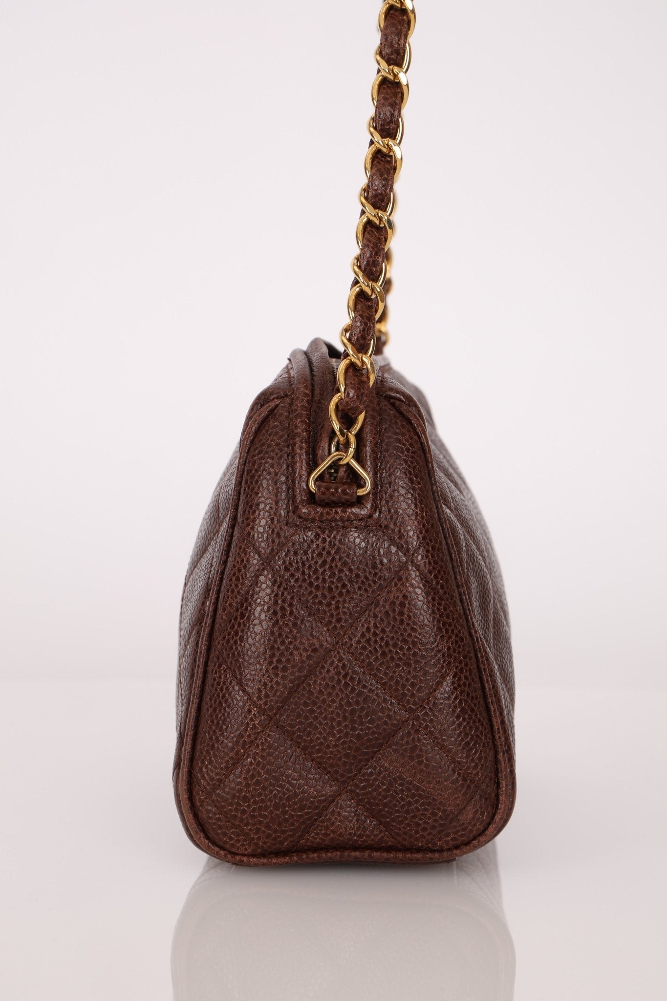 Chanel 1996 Caviar Chocolate Brown Timeless Camera Bag 24K GP - FashioNica