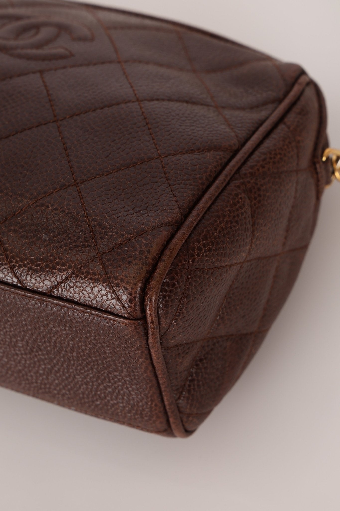 Chanel 1996 Caviar Chocolate Brown Timeless Camera Bag 24K GP - FashioNica