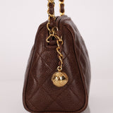 Chanel 1996 Caviar Chocolate Brown Timeless Camera Bag 24K GP - FashioNica