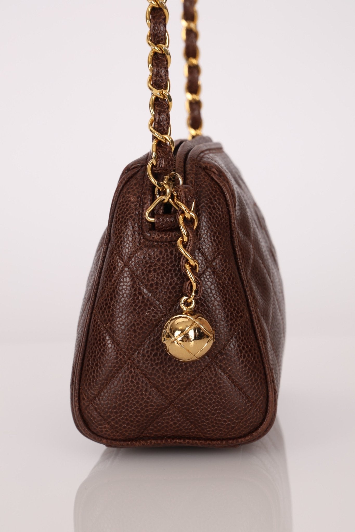 Chanel 1996 Caviar Chocolate Brown Timeless Camera Bag 24K GP - FashioNica